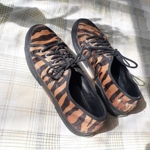 •Superga• Pig Skin Leather Animal Print Sho